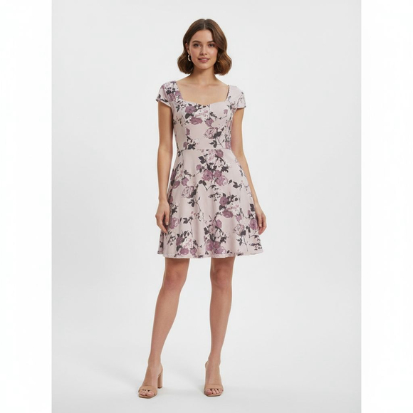 Dorothy Perkins Pink Purple Floral Mini Dress - US 6 - Picture 1 of 9
